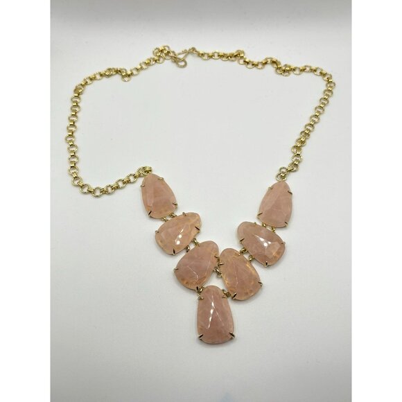 Kendra Scott Gold-Plated Necklace With Rose Quartz Accents - Picture 1 of 6